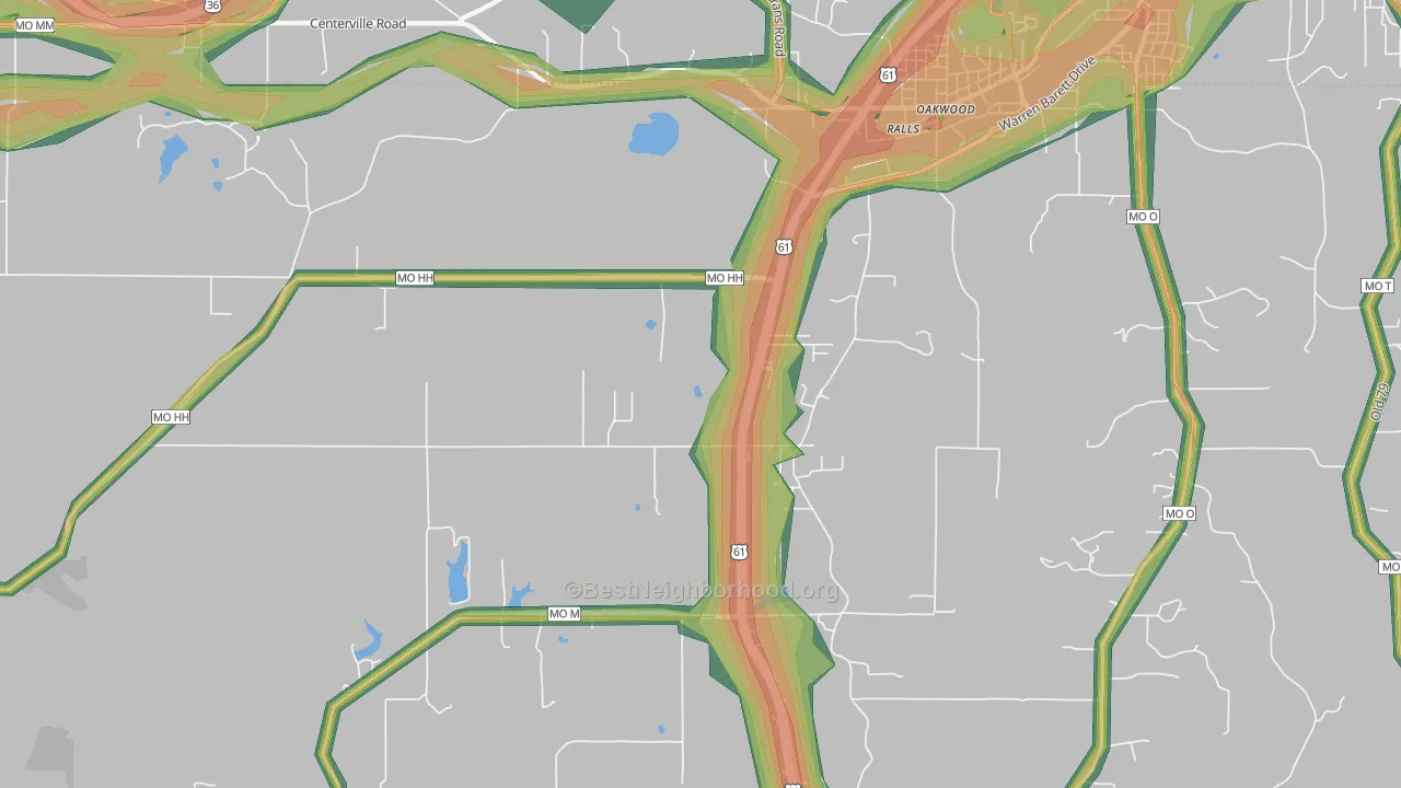 Ralls, MO Map of Noise Levels in Ralls