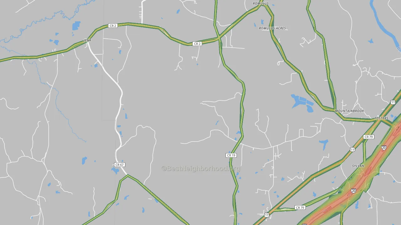 Ralph, AL Map of Noise Levels in Ralph