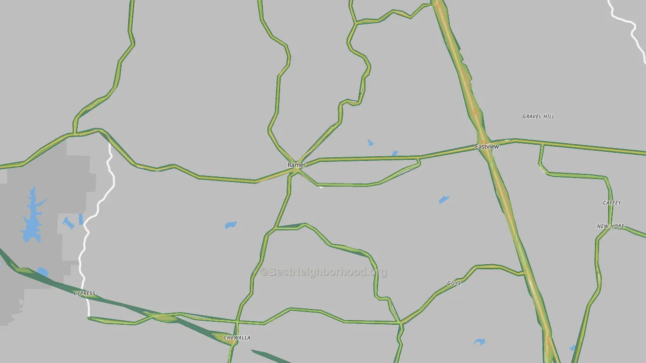 Ramer, TN Map of Noise Levels in Ramer