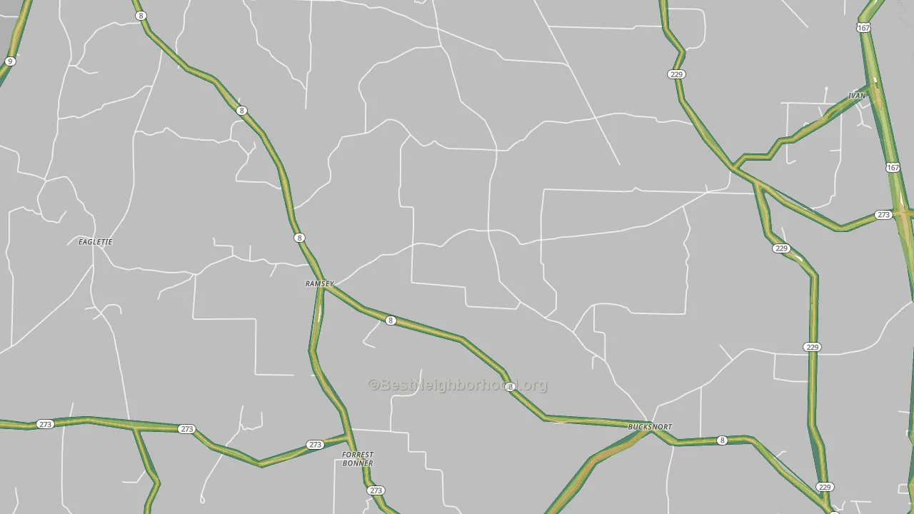 Ramsey, AR Map of Noise Levels in Ramsey