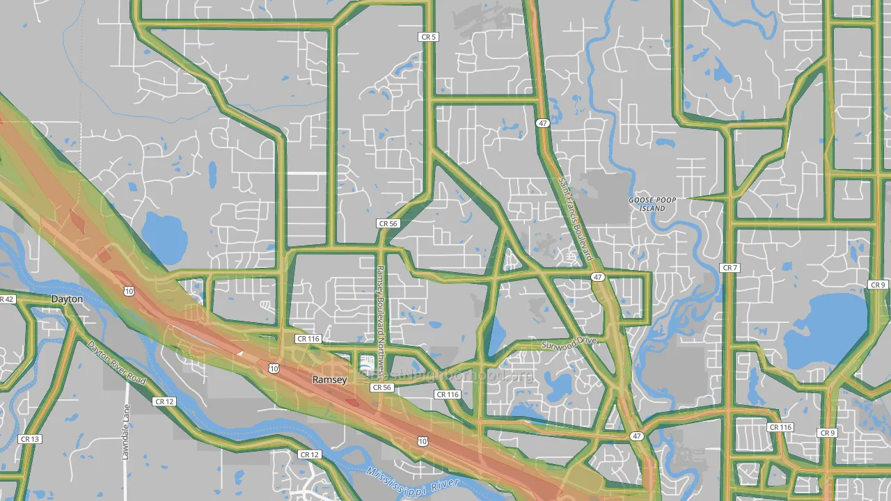 Ramsey, MN Map of Noise Levels in Ramsey