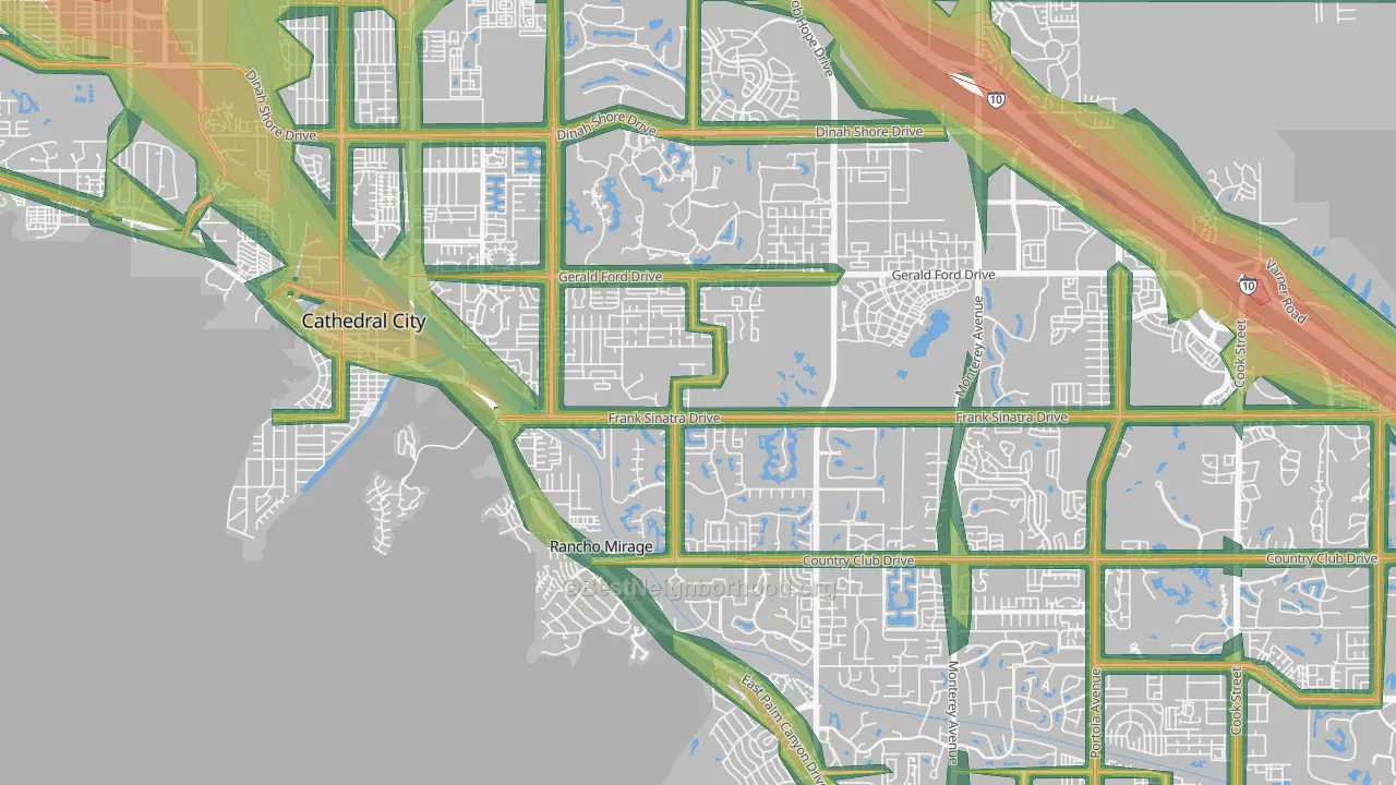 Rancho Mirage, CA Map of Noise Levels in Rancho Mirage