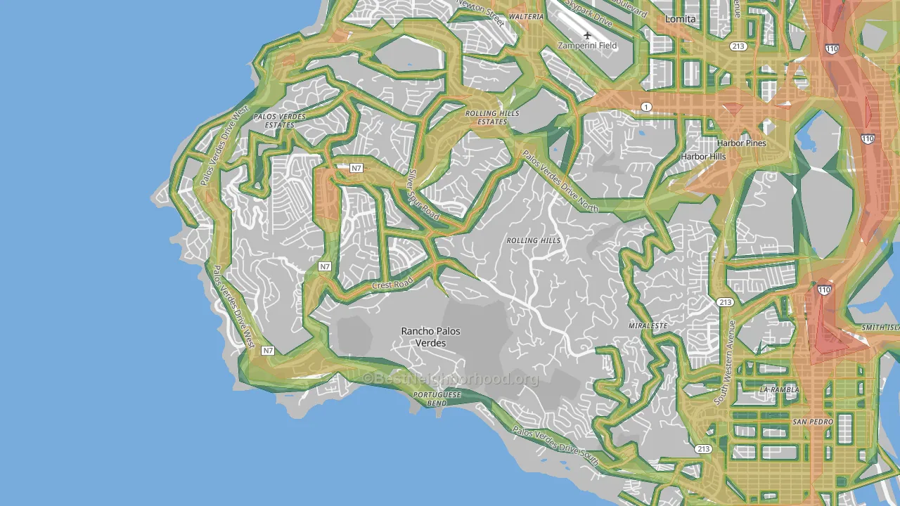Rancho Palos Verdes, CA Map of Noise Levels in Rancho Palos Verdes