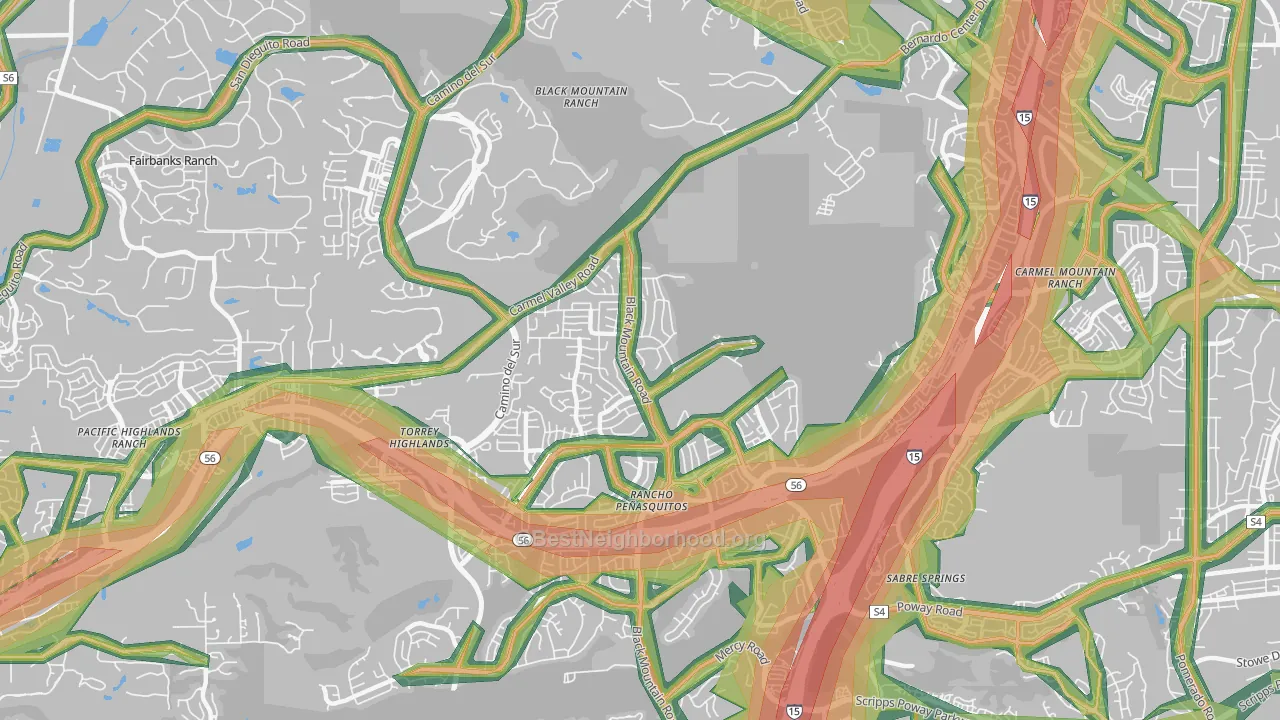 Rancho Penasquitos, San Diego, CA Map of Noise Levels in Rancho Penasquitos