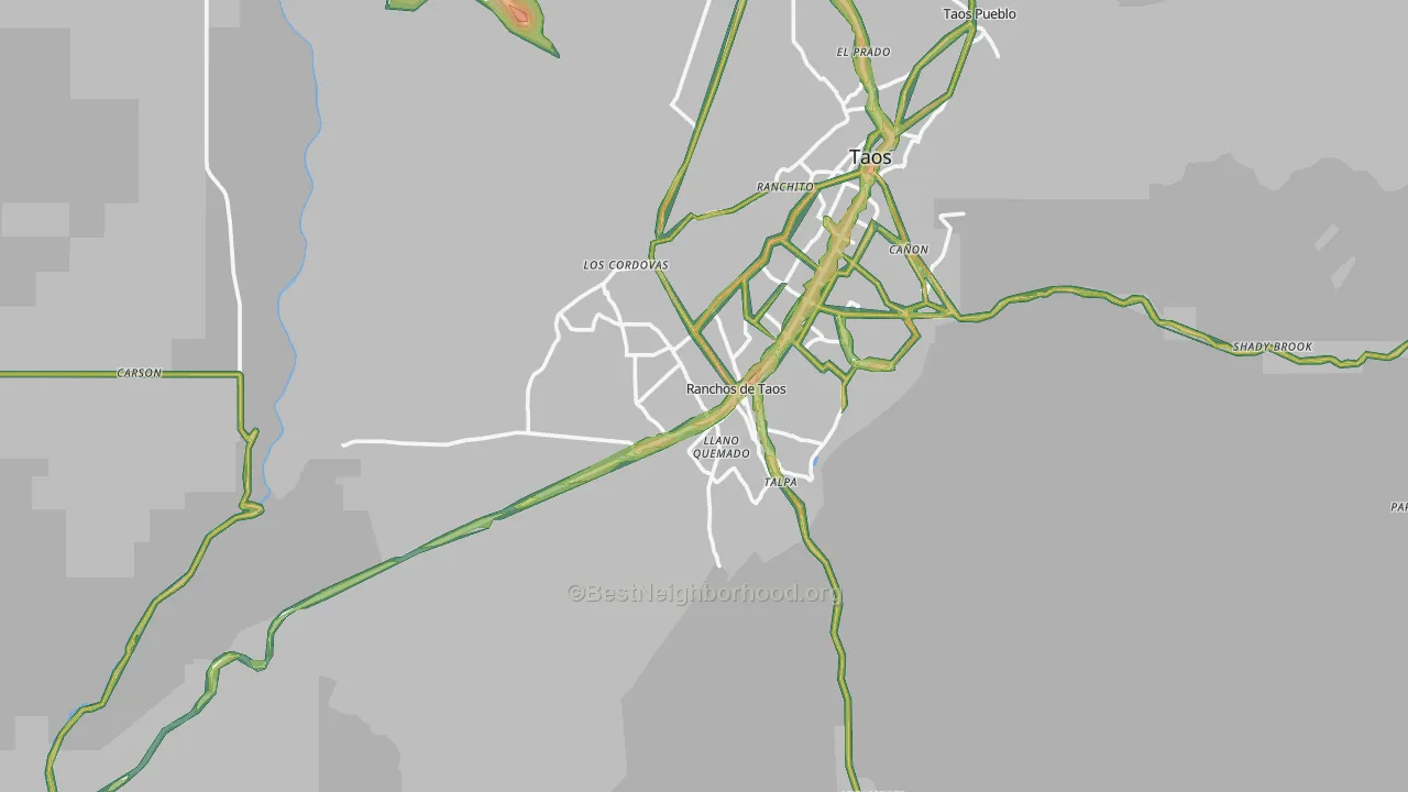 Ranchos de Taos, NM Map of Noise Levels in Ranchos de Taos