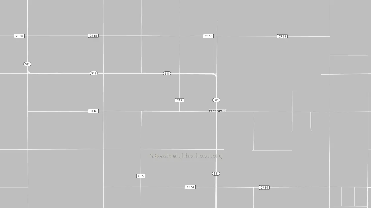Ranchvale, NM Map of Noise Levels in Ranchvale
