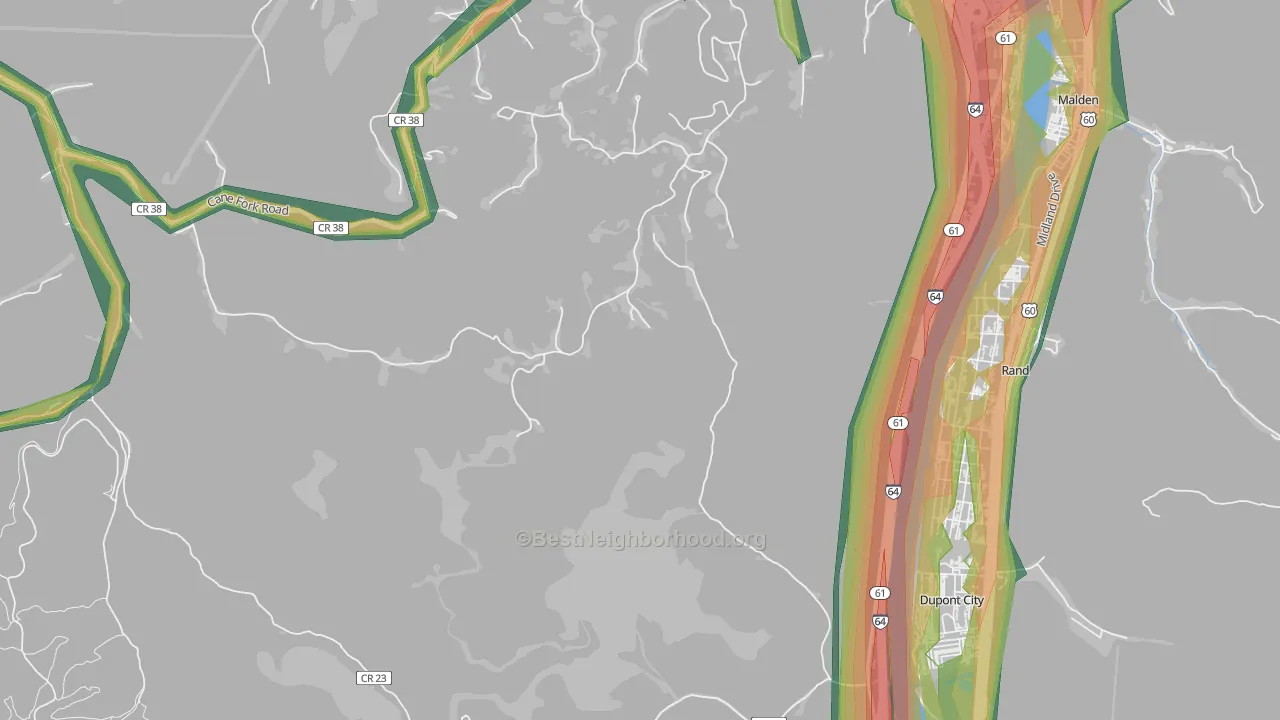 Rand, WV Map of Noise Levels in Rand