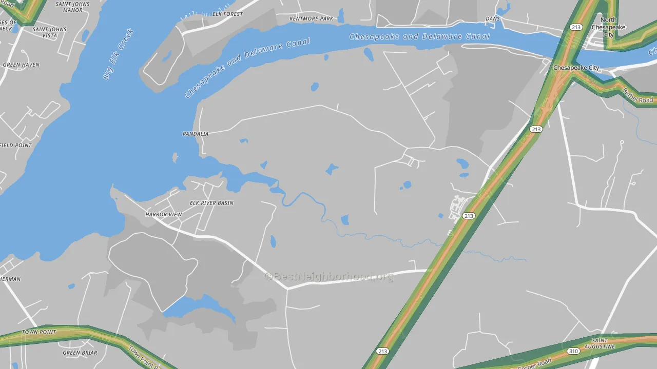 Randalia, MD Map of Noise Levels in Randalia