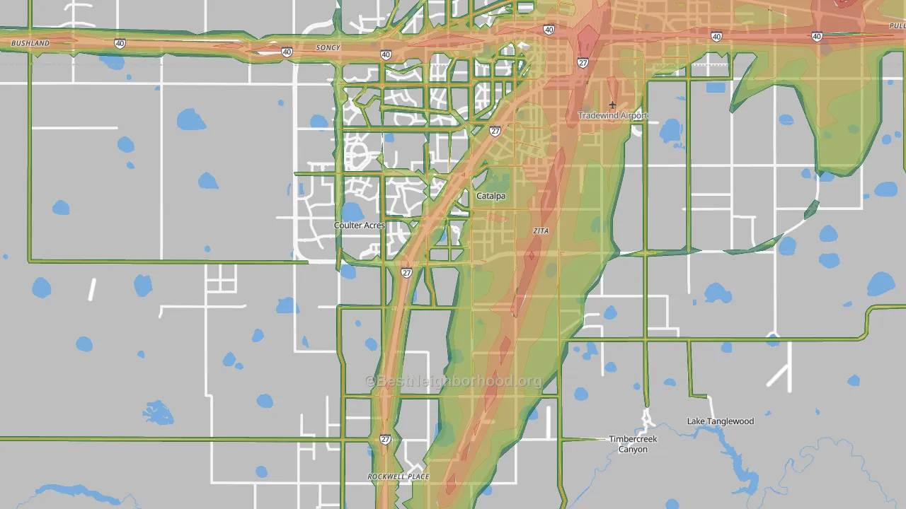 Randall County, TX Map of Noise Levels in Randall County
