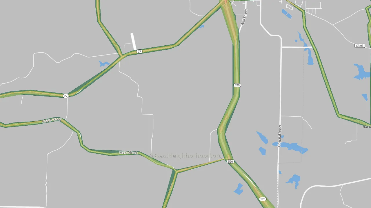 Randall, GA Map of Noise Levels in Randall