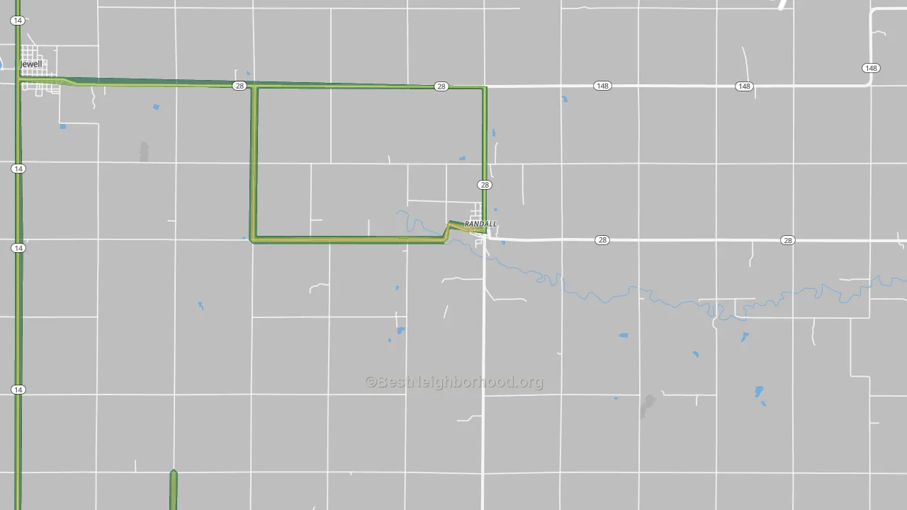 Randall, KS Map of Noise Levels in Randall