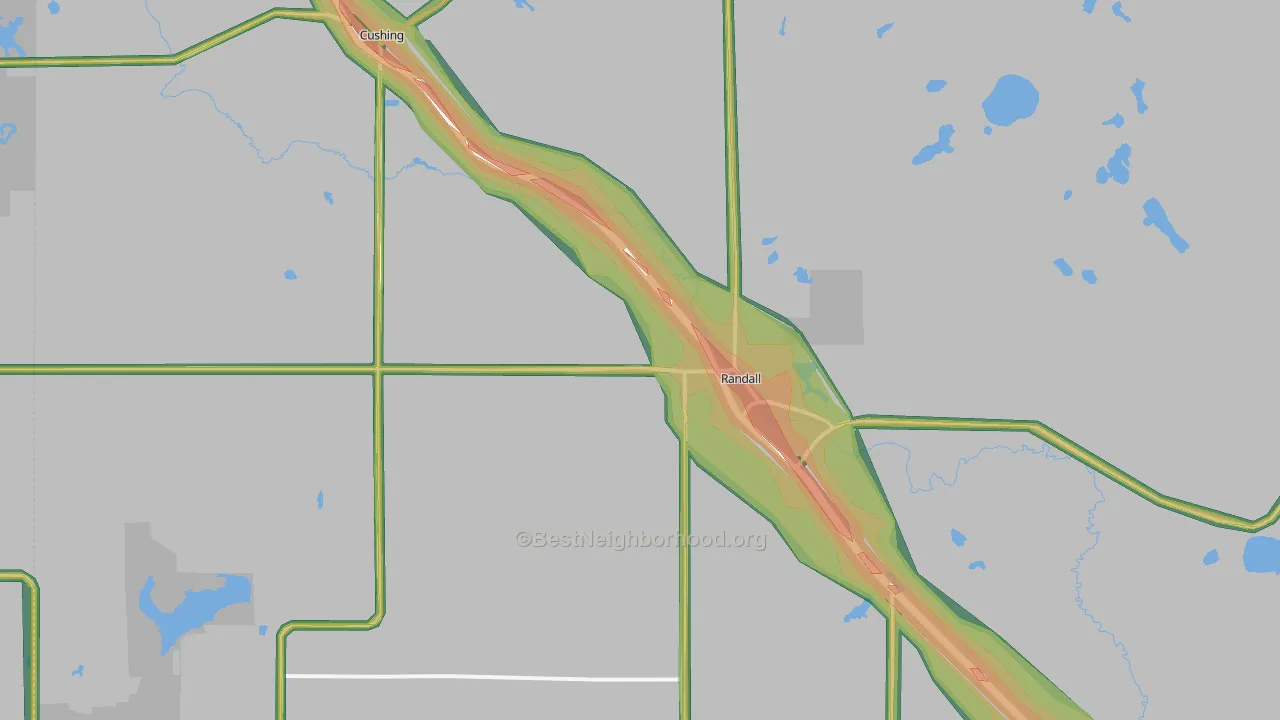 Randall, MN Map of Noise Levels in Randall