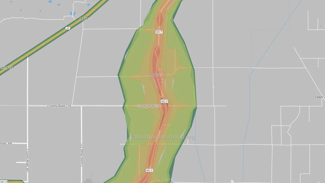 Randles, MO Map of Noise Levels in Randles