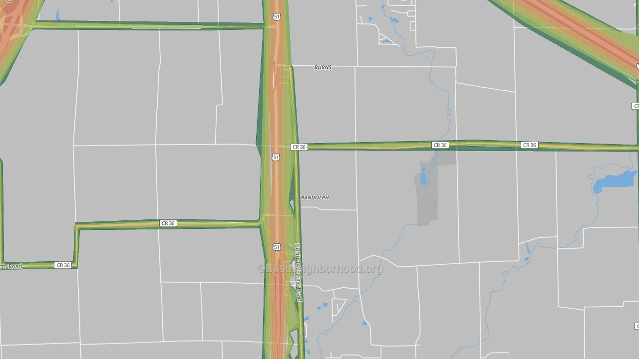 Randolph, IL Map of Noise Levels in Randolph