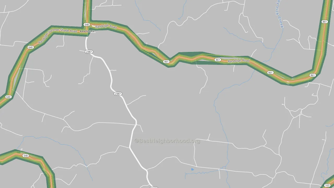 Randolph, KY Map of Noise Levels in Randolph