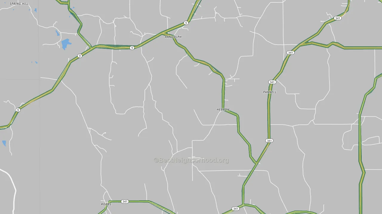 Randolph, MS Map of Noise Levels in Randolph
