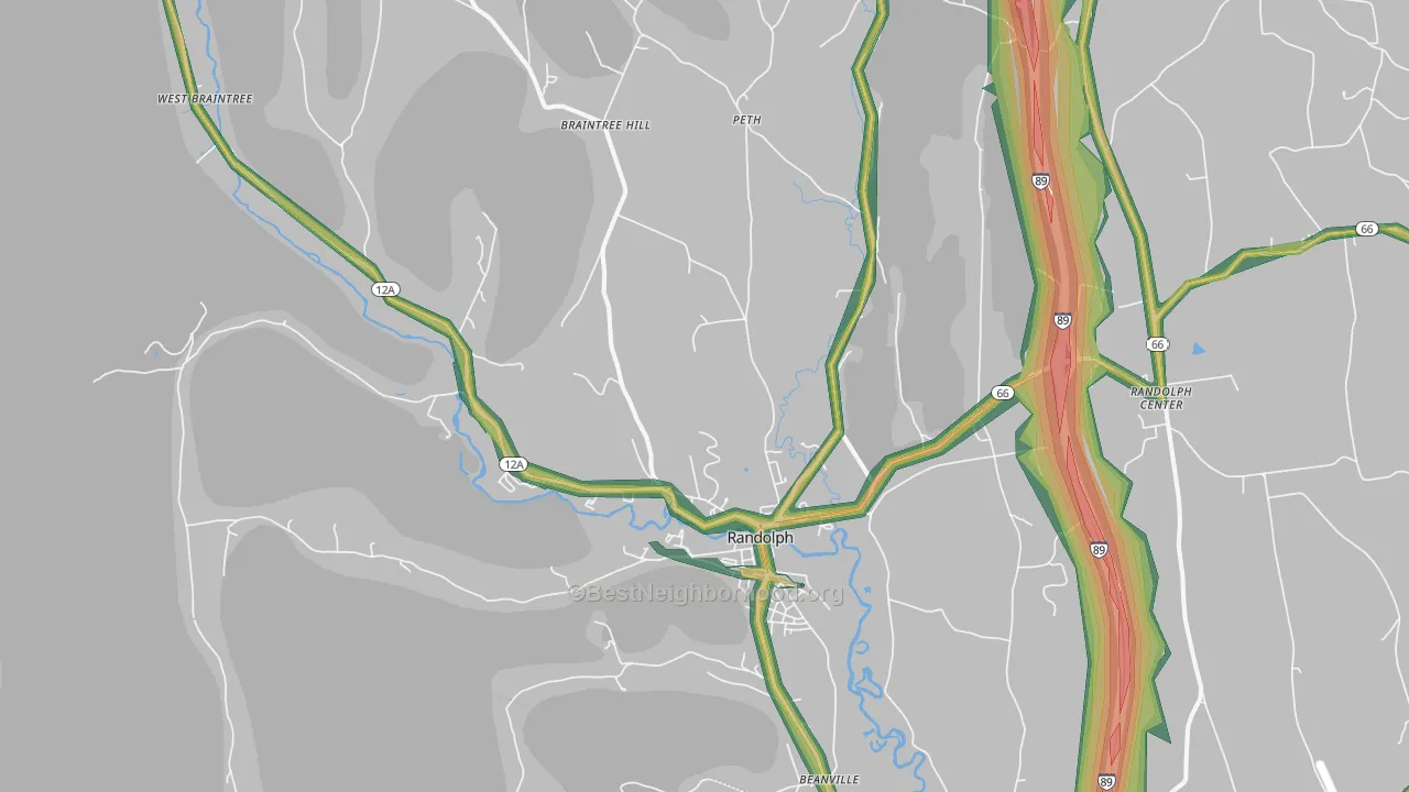 Randolph, VT Map of Noise Levels in Randolph