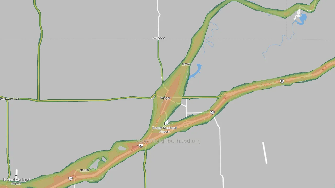 Ranger, TX Map of Noise Levels in Ranger