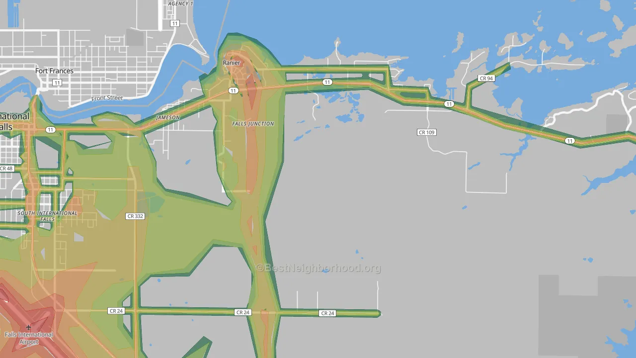 Ranier, MN Map of Noise Levels in Ranier