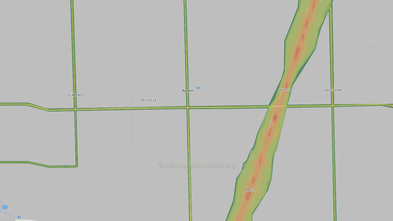 Rankin, IL Map of Noise Levels in Rankin