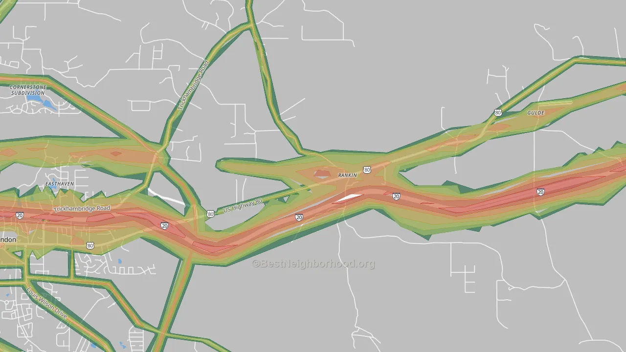 Rankin, MS Map of Noise Levels in Rankin