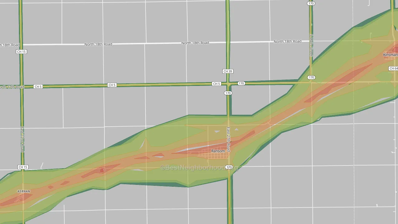 Ransom, IL Map of Noise Levels in Ransom