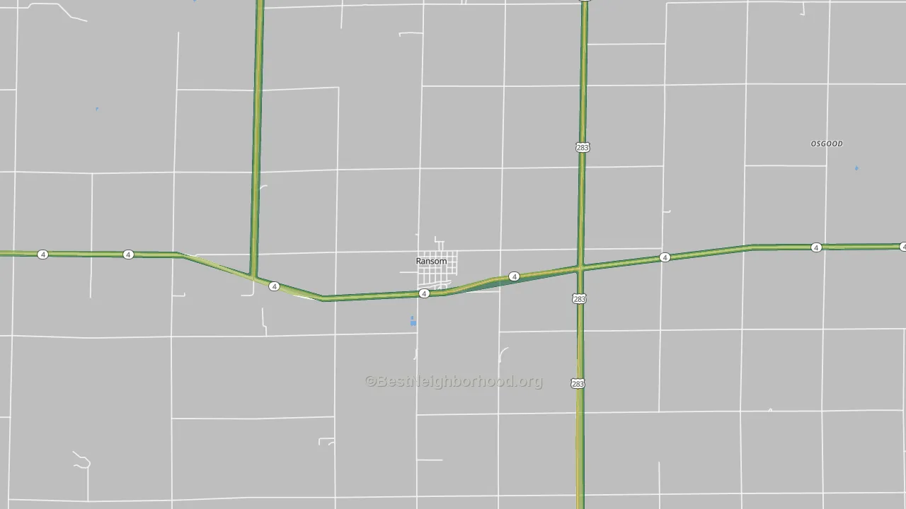 Ransom, KS Map of Noise Levels in Ransom
