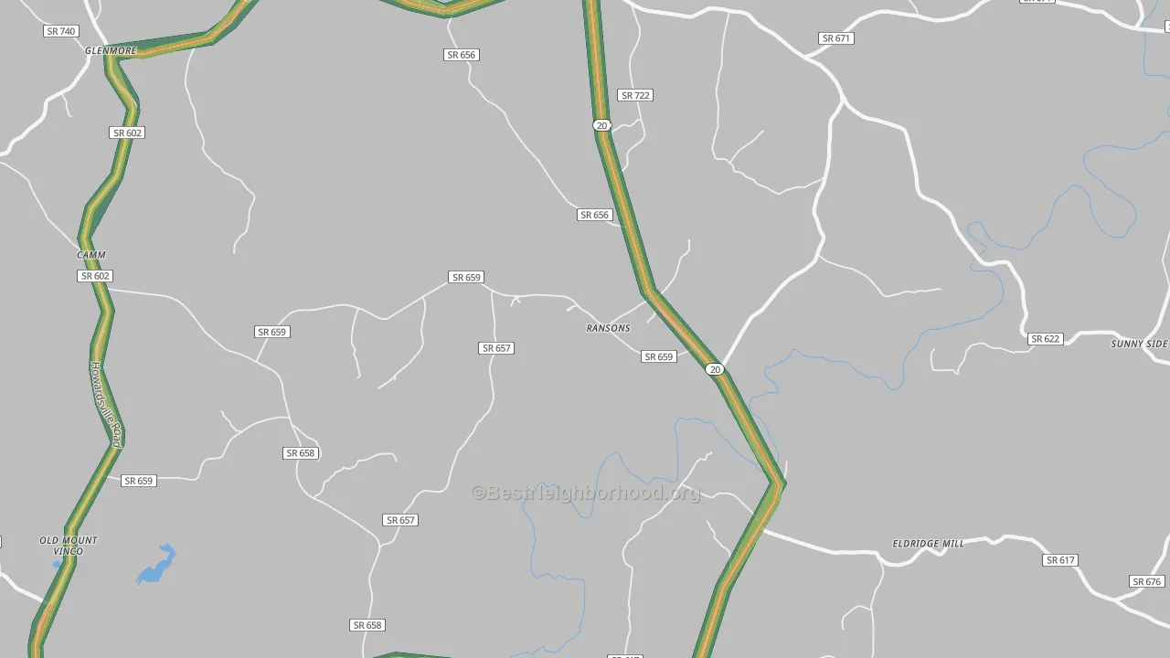 Ransons, VA Map of Noise Levels in Ransons