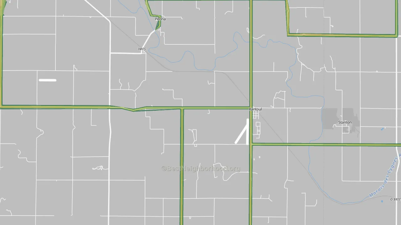 Rantoul, KS Map of Noise Levels in Rantoul