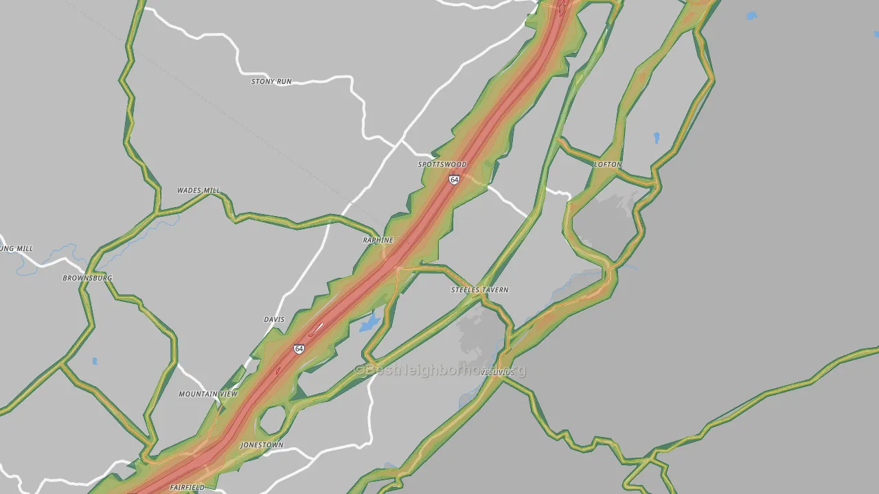 Raphine, VA Map of Noise Levels in Raphine