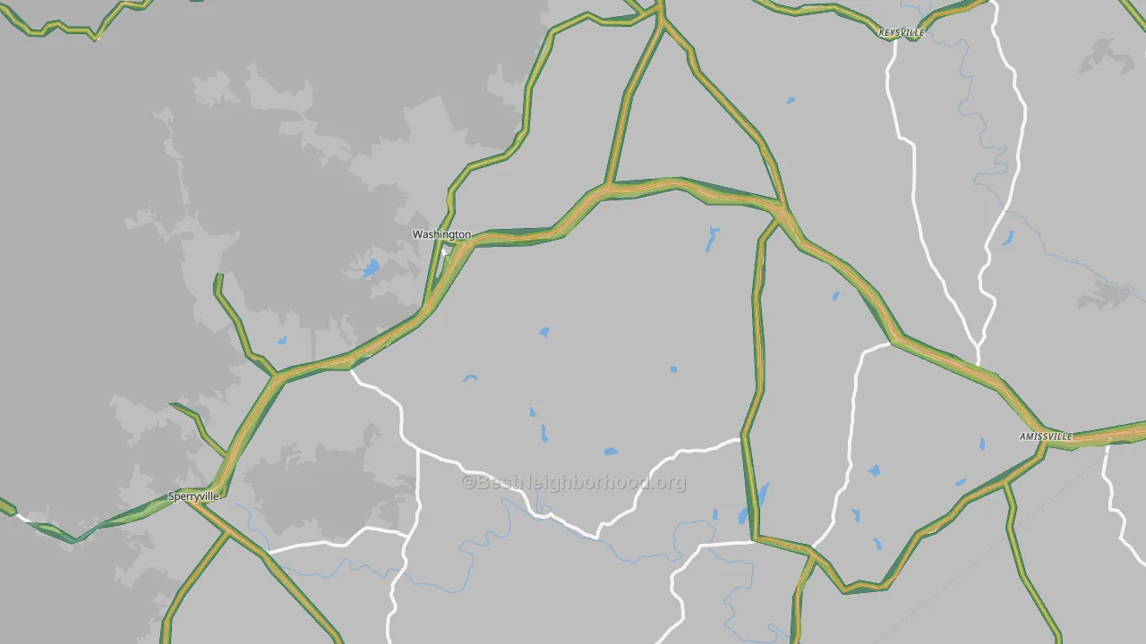 Rappahannock County, VA Map of Noise Levels in Rappahannock County
