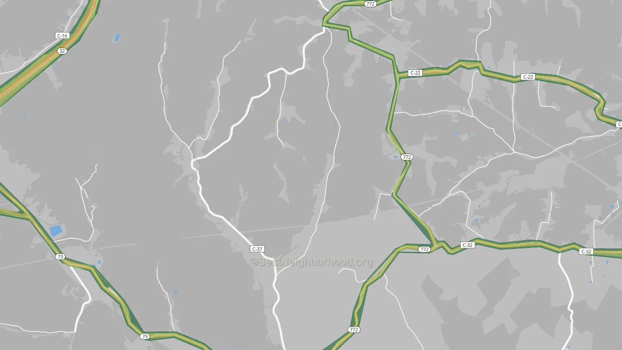 Rarden, OH Map of Noise Levels in Rarden