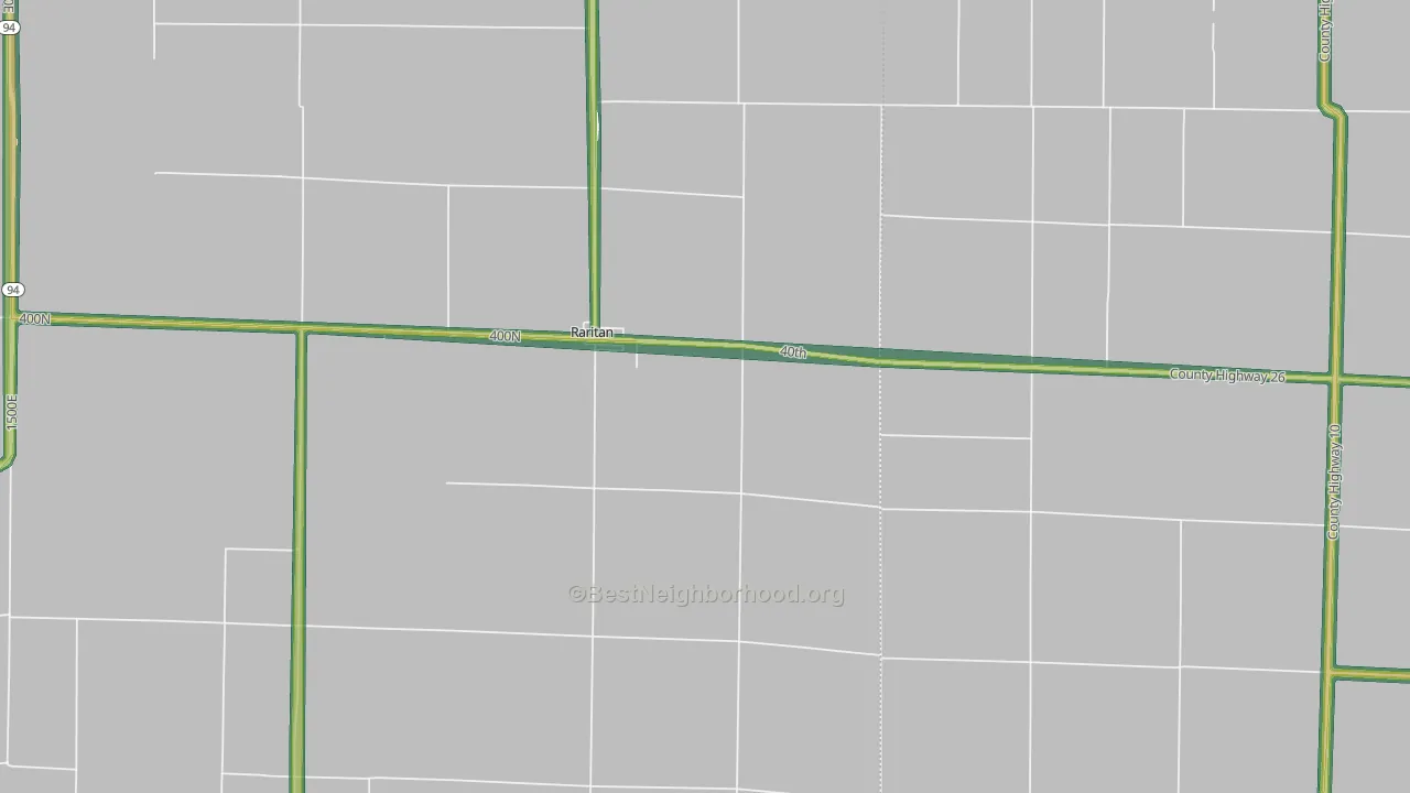 Raritan, IL Map of Noise Levels in Raritan
