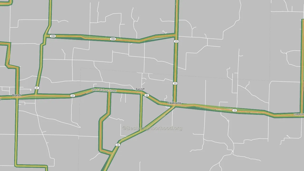 Ratcliff, AR Map of Noise Levels in Ratcliff