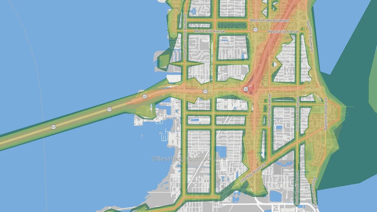 Rattlesnake, Tampa, FL Map of Noise Levels in Rattlesnake