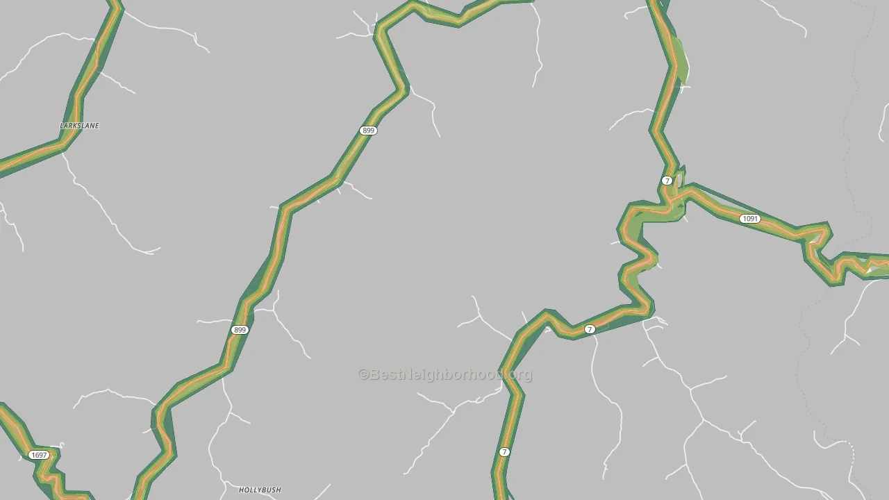 Raven, KY Map of Noise Levels in Raven