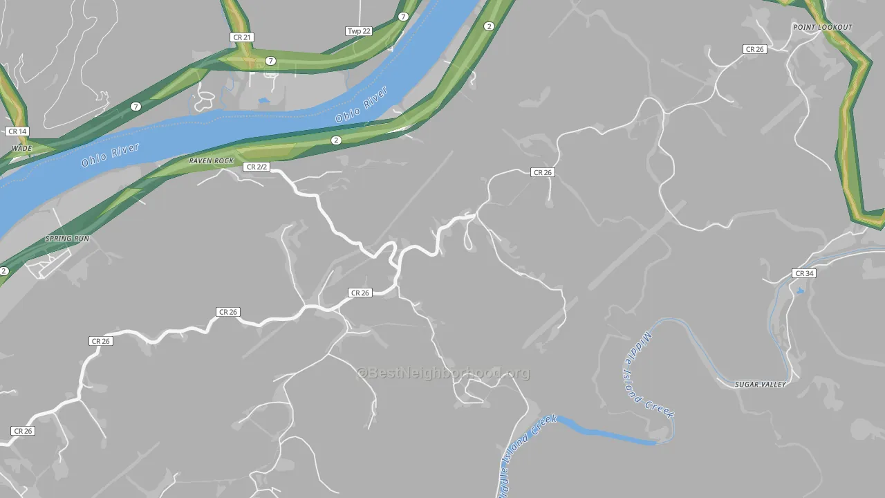 Raven Rock, WV Map of Noise Levels in Raven Rock