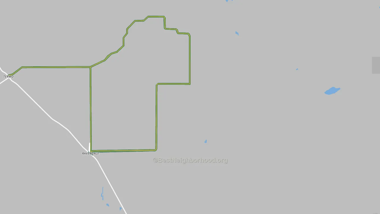 Ravendale, CA Map of Noise Levels in Ravendale