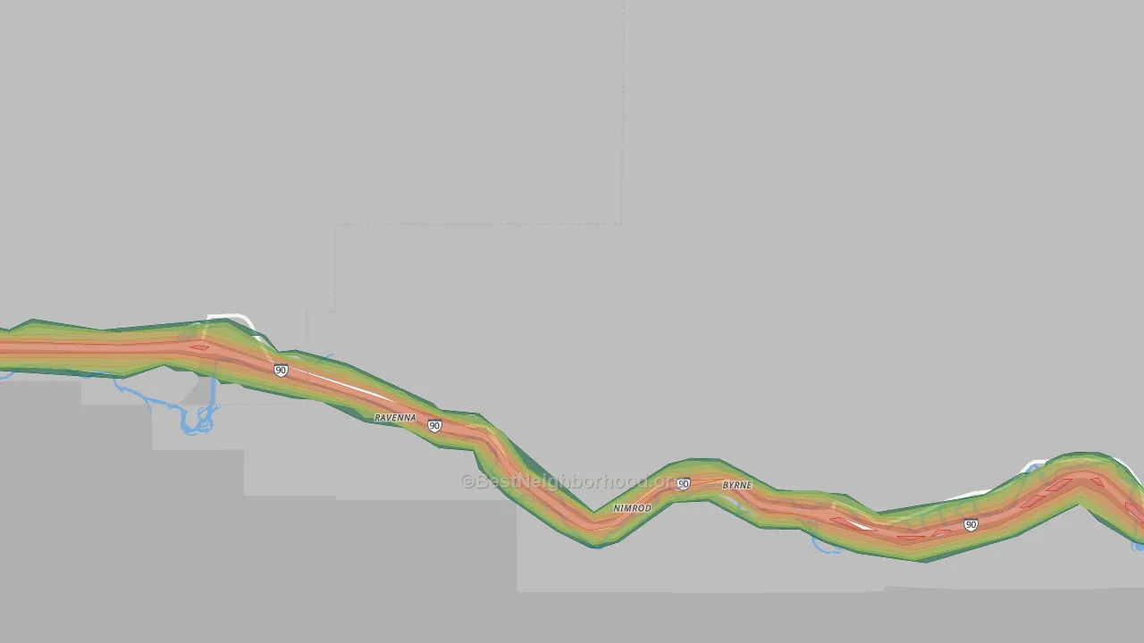 Ravenna, MT Map of Noise Levels in Ravenna