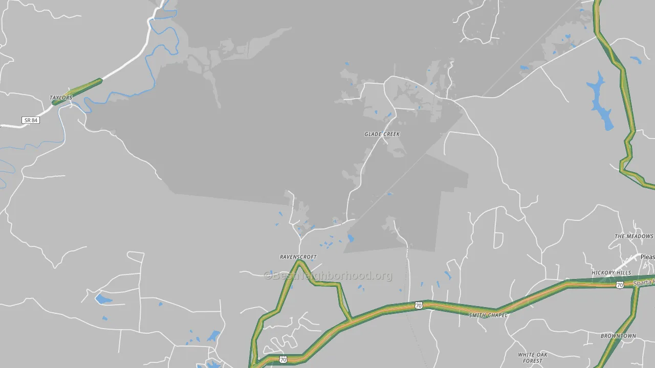 Ravenscroft, TN Map of Noise Levels in Ravenscroft