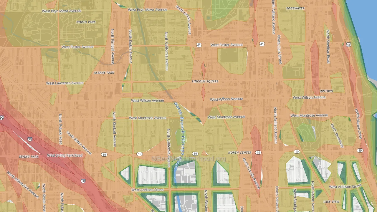 Ravenswood Gardens, Chicago, IL Map of Noise Levels in Ravenswood Gardens