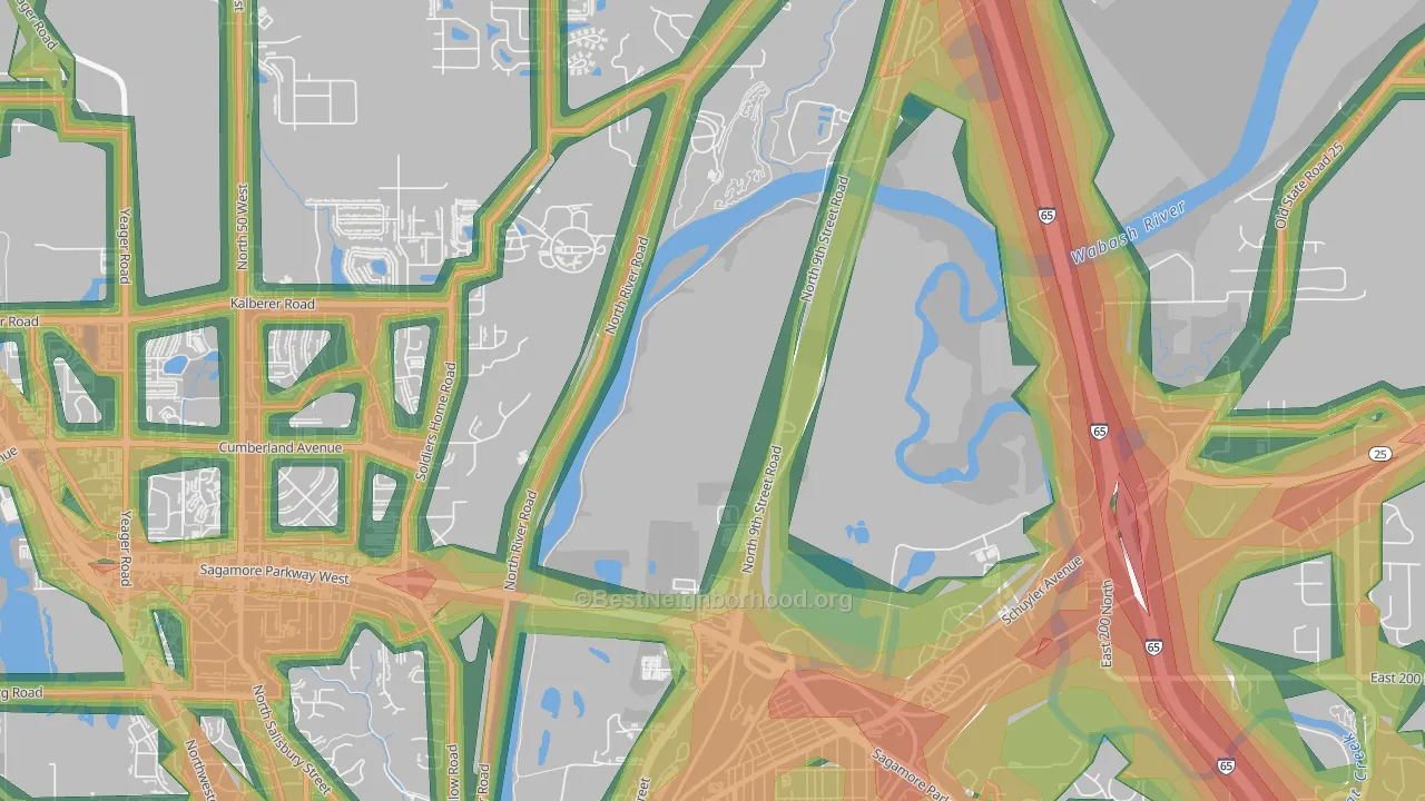 Ravinamy, IN Map of Noise Levels in Ravinamy