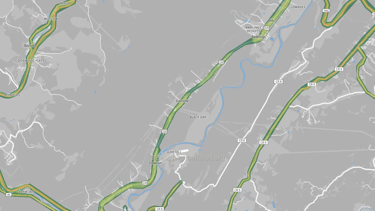 Rawlings, MD Map of Noise Levels in Rawlings