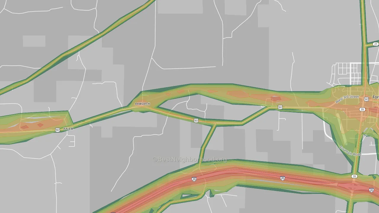 Raworth, MS Map of Noise Levels in Raworth