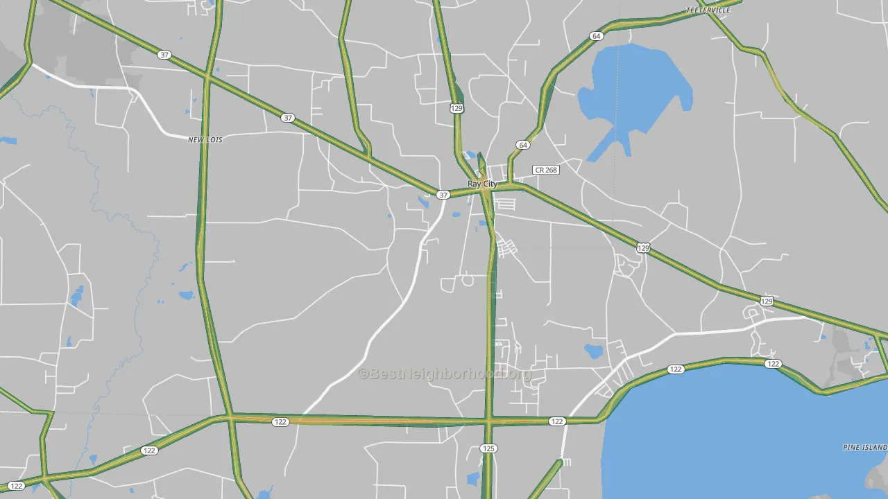Ray City, GA Map of Noise Levels in Ray City