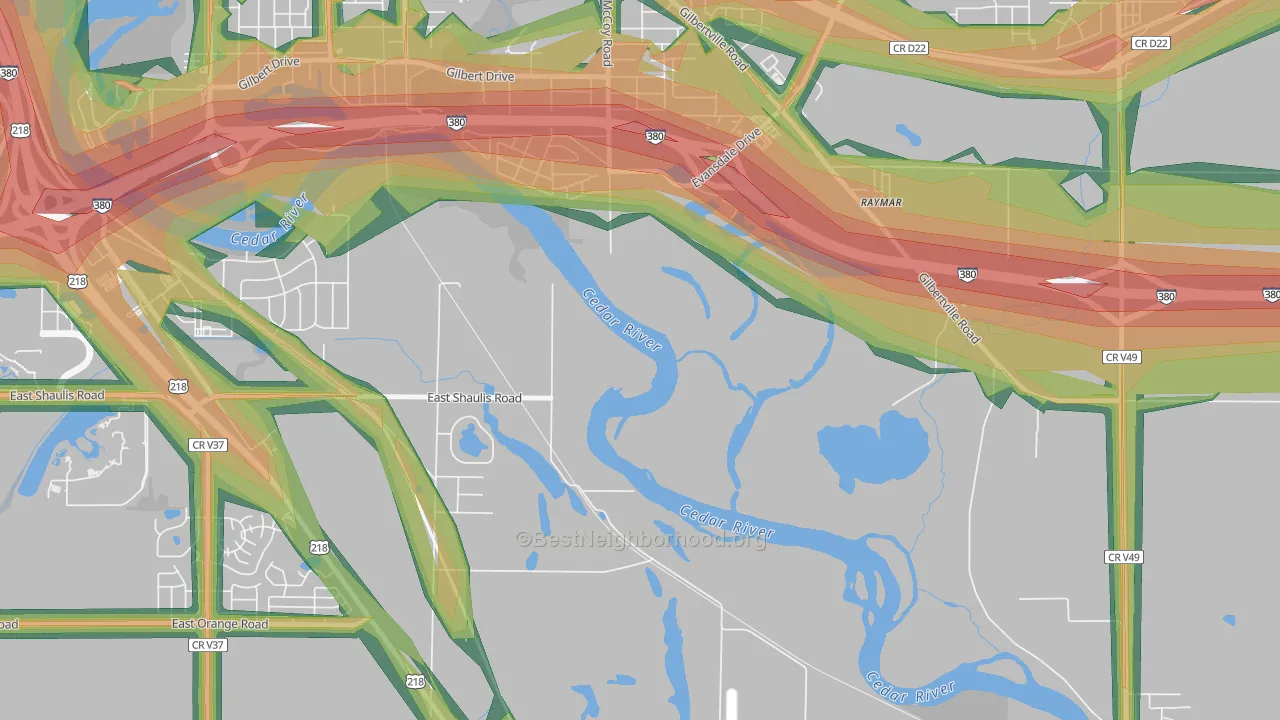 Raymar, IA Map of Noise Levels in Raymar