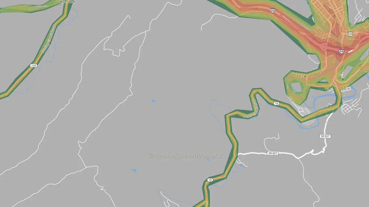 Rayon Terrace, VA Map of Noise Levels in Rayon Terrace