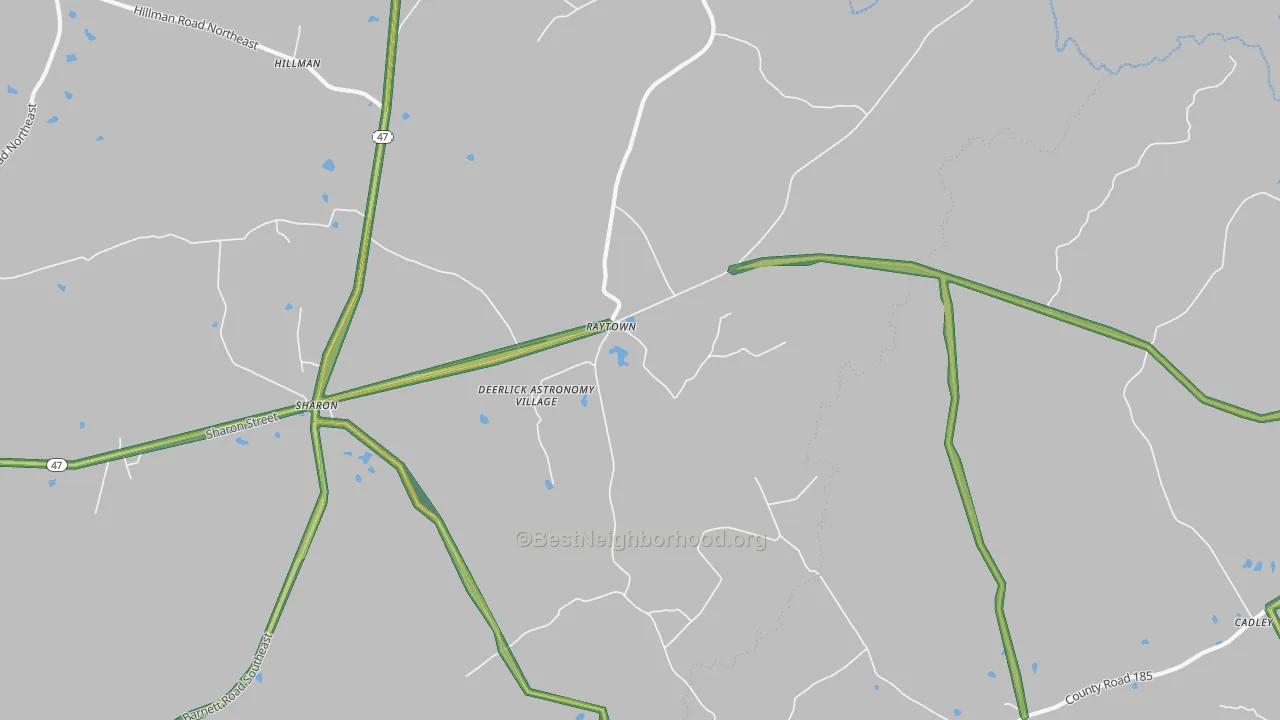 Raytown, GA Map of Noise Levels in Raytown