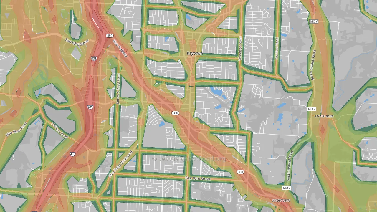 Raytown, MO Map of Noise Levels in Raytown