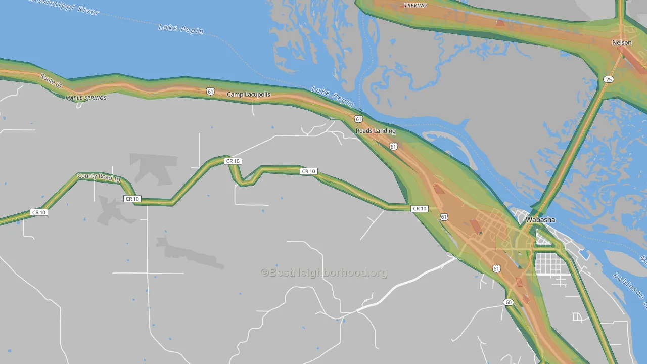 Reads Landing, MN Map of Noise Levels in Reads Landing